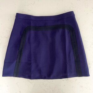 Lacoste A-Line 100% Polyester Lined Mini Skirt Purple + Black Sz 38F/28US NWOT
